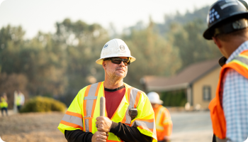 man wearing shades and personal protective equipment